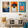 Wallity Huhu385 Cuadro Decorativo de Vidrio Templado Multicolor 30 x 40 cm (3 piezas)